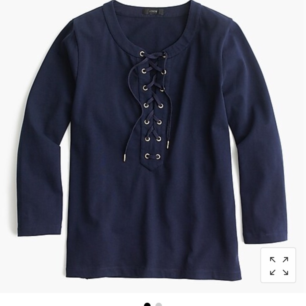 J. Crew Long Sleeve Lace Up Shirt